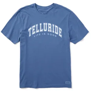 Perfect Design Solid Color Men's Telluride Arch Short Sleeve Crusher Tee
