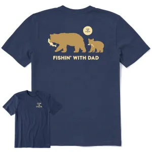 Men's Fishin With Dad Short Sleeve Tee Seasonal Casual Stretch Waist