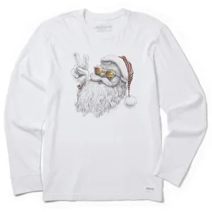 Men's Peaceful Santa Long Sleeve Crusher Tee Comfy Flex