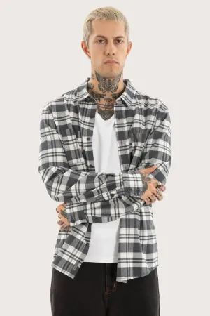 No Shrink Fabric Horizons Long Sleeve Shirt Grey Check