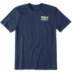 Men's Retro Sunset Scene Short Sleeve Tee Long Lasting Color Breathable Waist