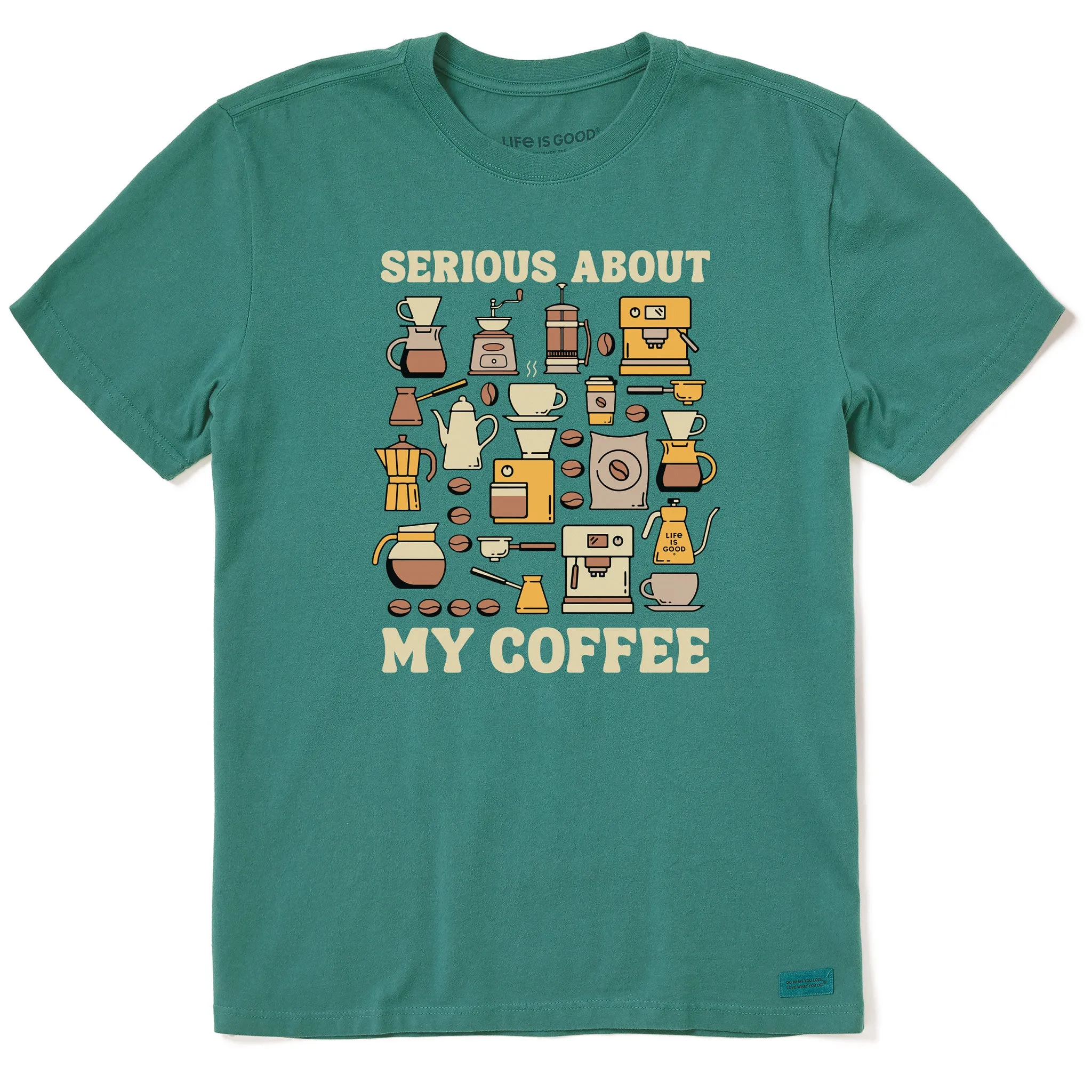 Classic Trend Look Men's Serious About My Coffee Short Sleeve Crusher Tee