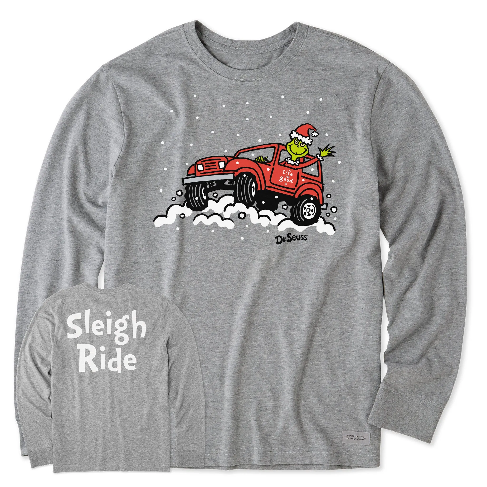 Men's Sleigh Ride Grinch ATV Long Sleeve Crusher Tee Button Down