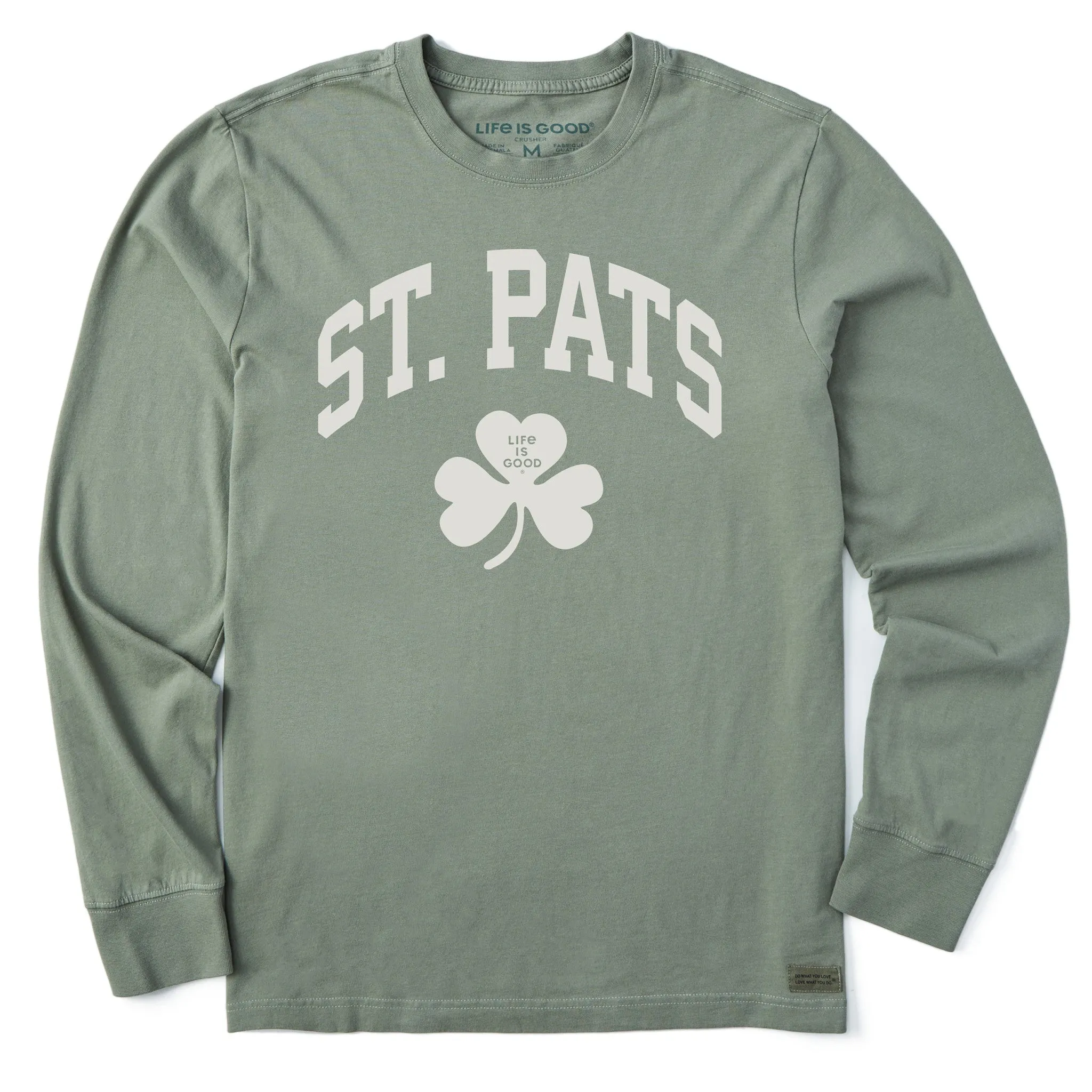 Men's St. Pats Arch Long Sleeve Crusher Tee Eco Friendly Material easygoing look