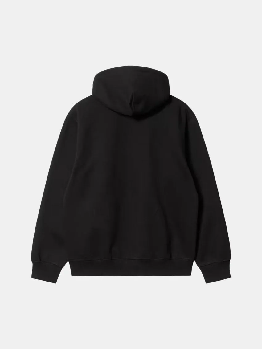 Carhartt Hoodie Black/Black snap buttoned goes with sneakers