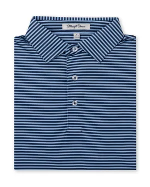 Del Mar Stripe Polo - Carolina New Indigo Collared Shirt