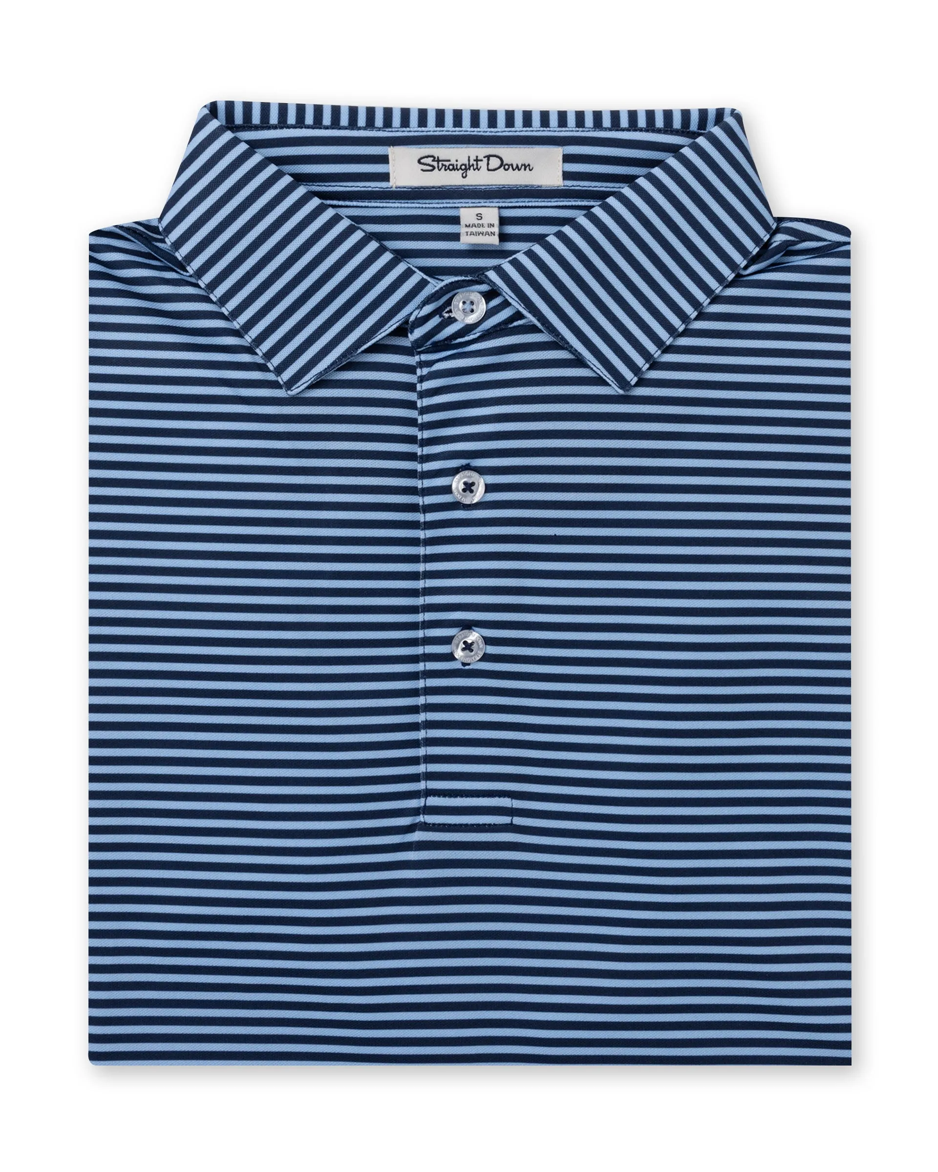 Elegant Comfort Casual Wearable Del Mar Stripe Polo - Carolina New Indigo