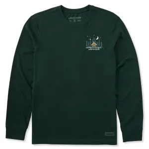 Men's Tiny Snowy Cabin Long Sleeve Crusher Tee Stretch Comfort proper length