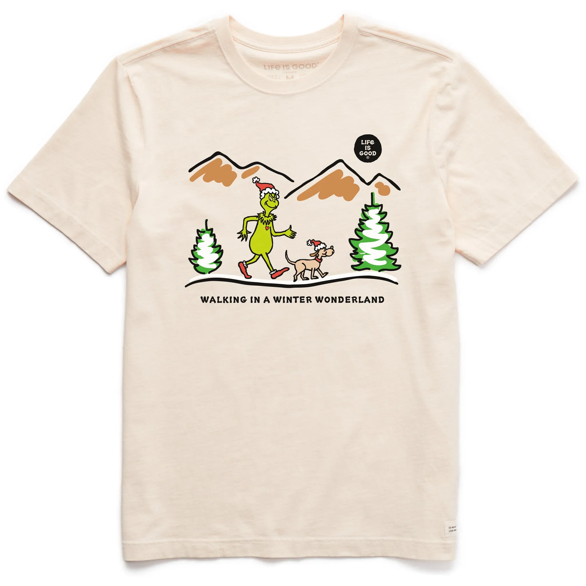 Subtle Embroidery Simple Comfort Look Men's Grinch and Max Scape Short Sleeve Crusher Tee