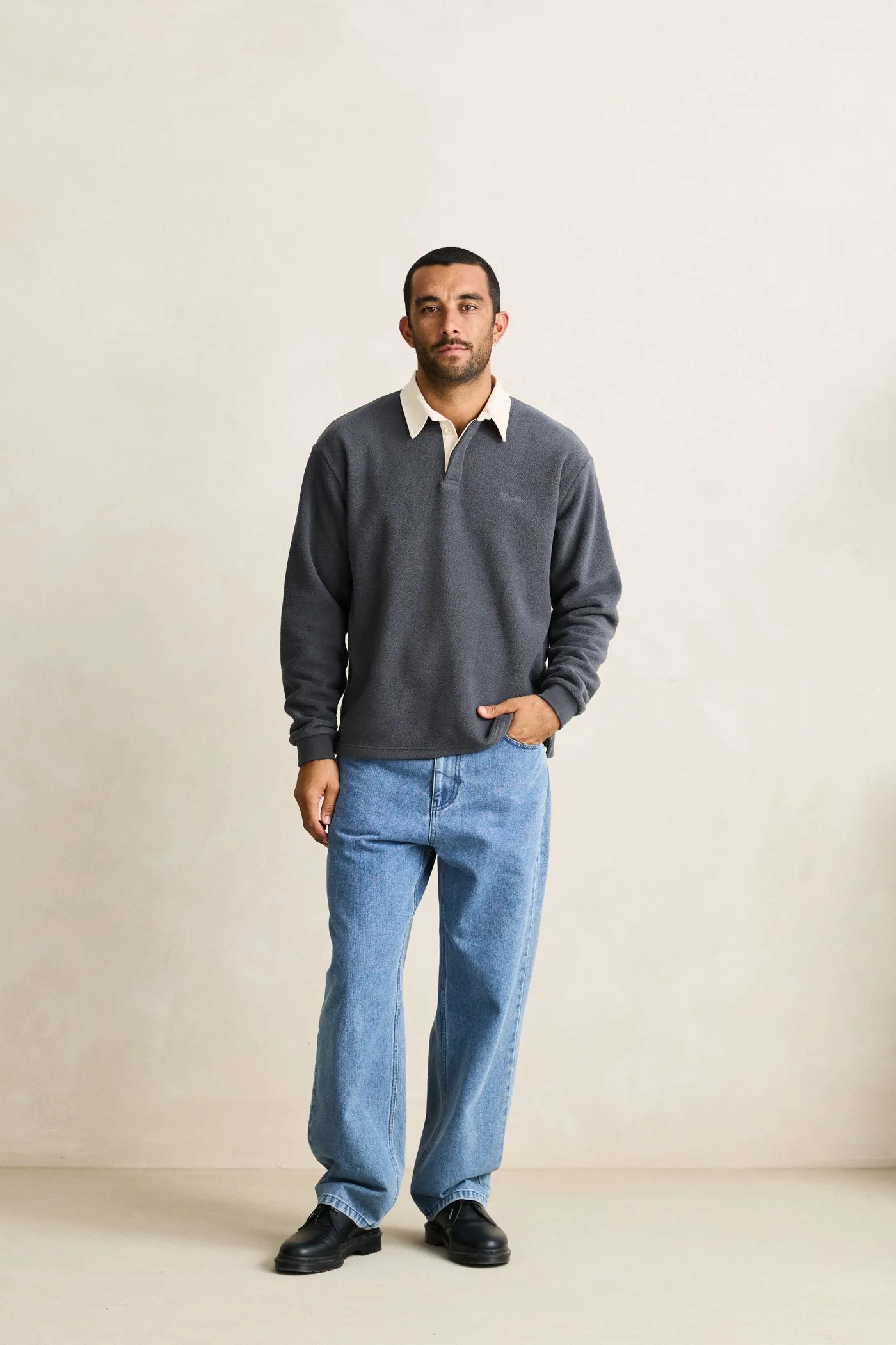 loop accents Comfortable fit Chasm Polo Fleece Graphite