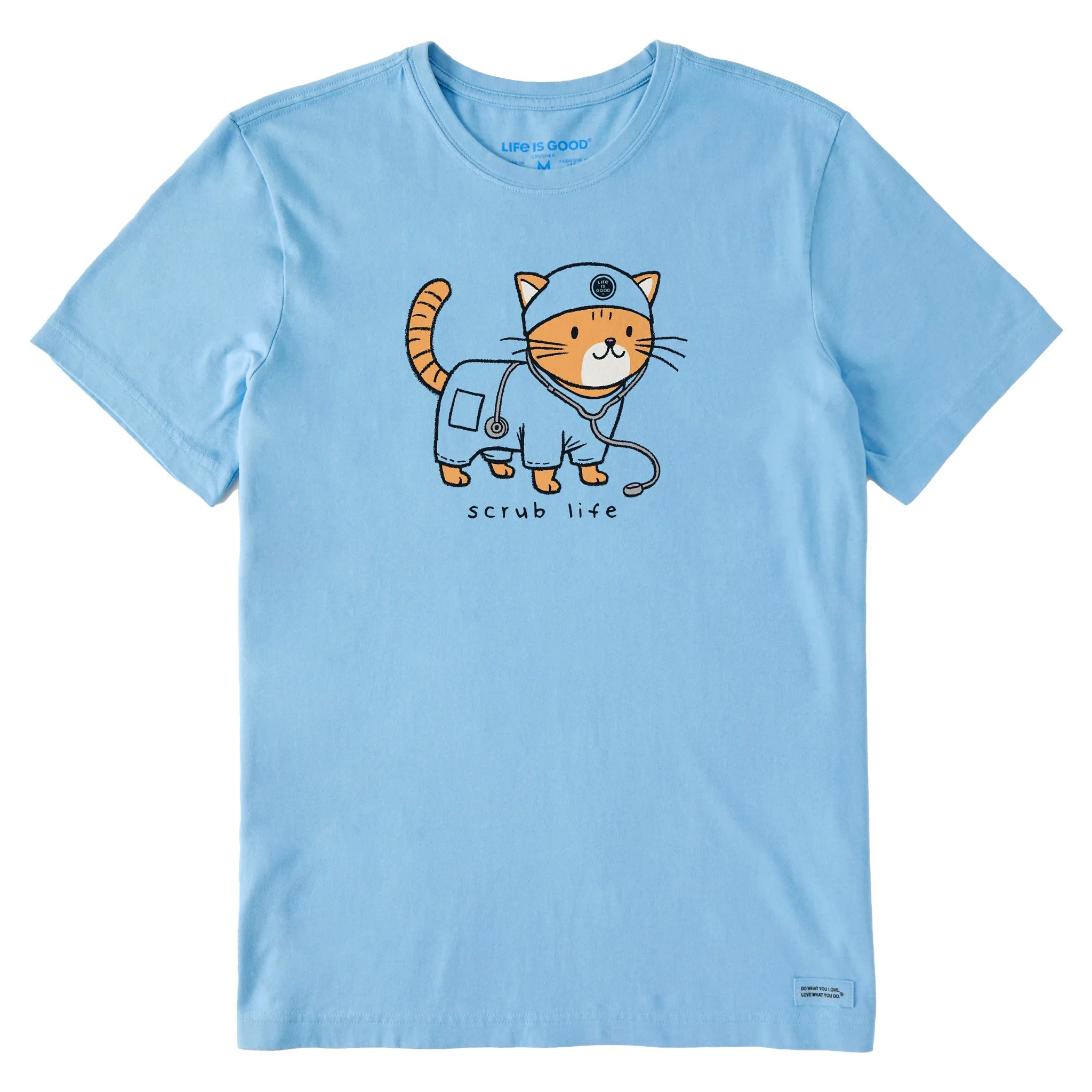 Comfy Wear Men's Scrub Life Cat Short Sleeve Tee