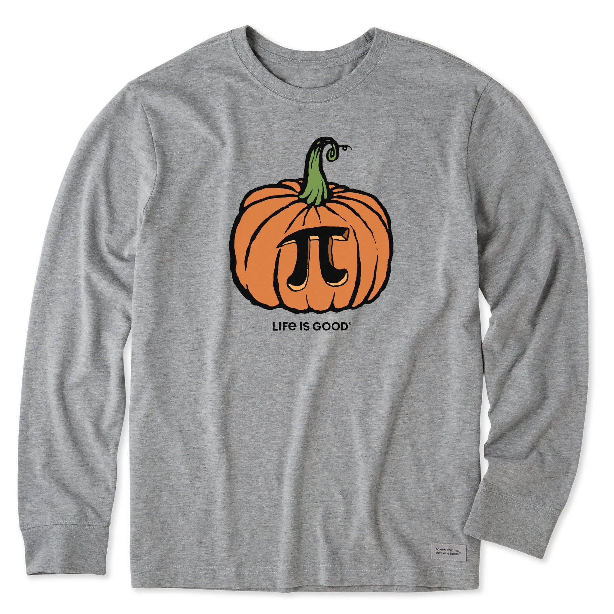 Linen blend TexturedWeavePattern Men's Pumpkin Pi Long Sleeve Crusher Tee