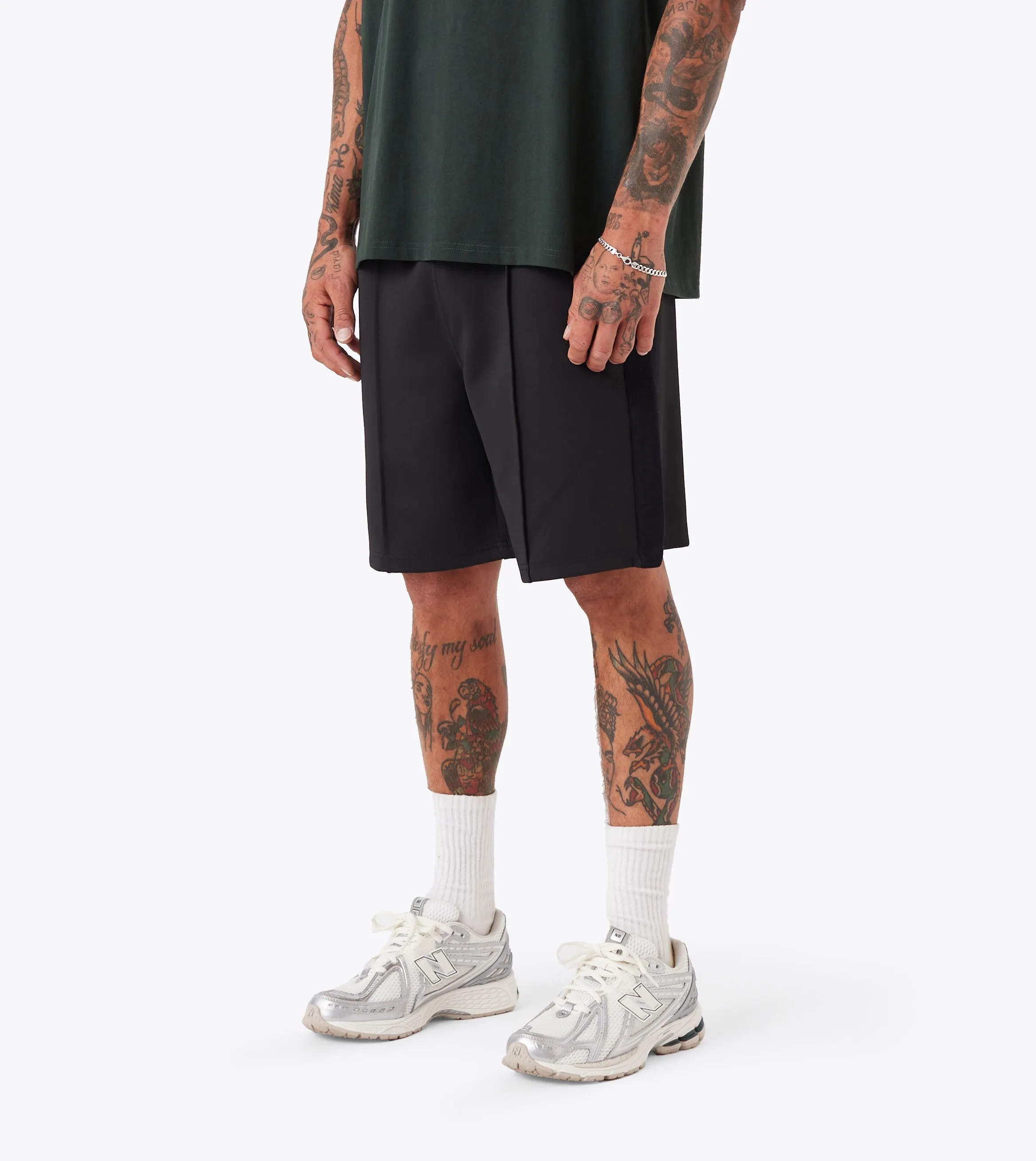 ZR Football Short Black Layered Panel Design Breathable Side Vents