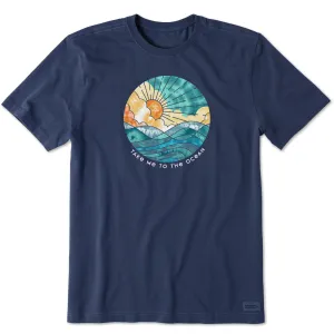 Men's Tie Dye Take Me to the Ocean Short Sleeve Tee Reinforced Hemline Breathable Look