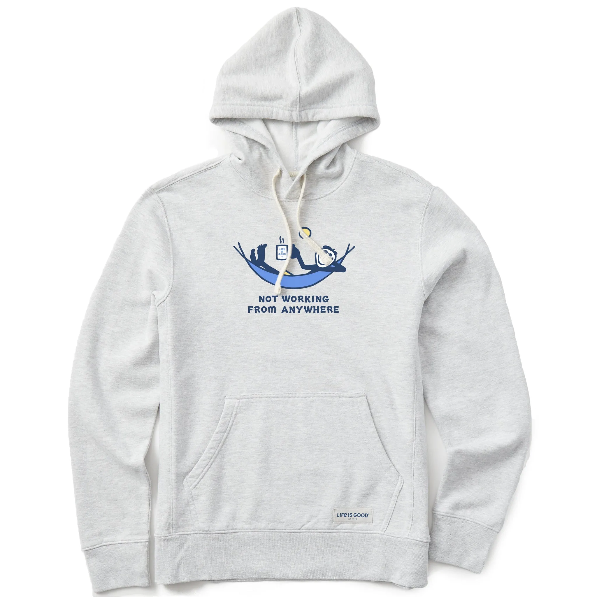 young people Cotton Blend Men's Not Working Hammock Simply True Fleece Hoodie