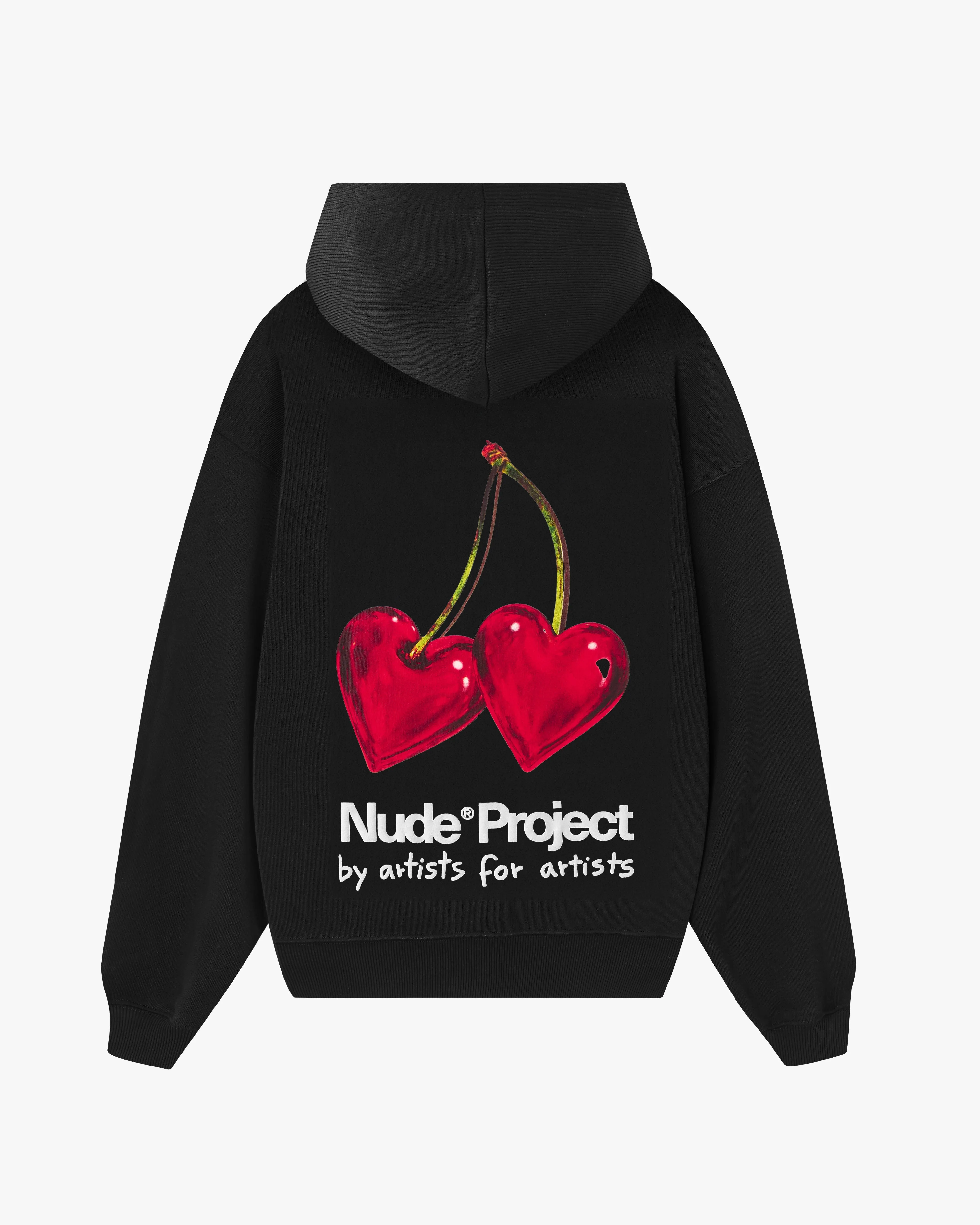 tropical print High End Juicy Cherry Hoodie Black