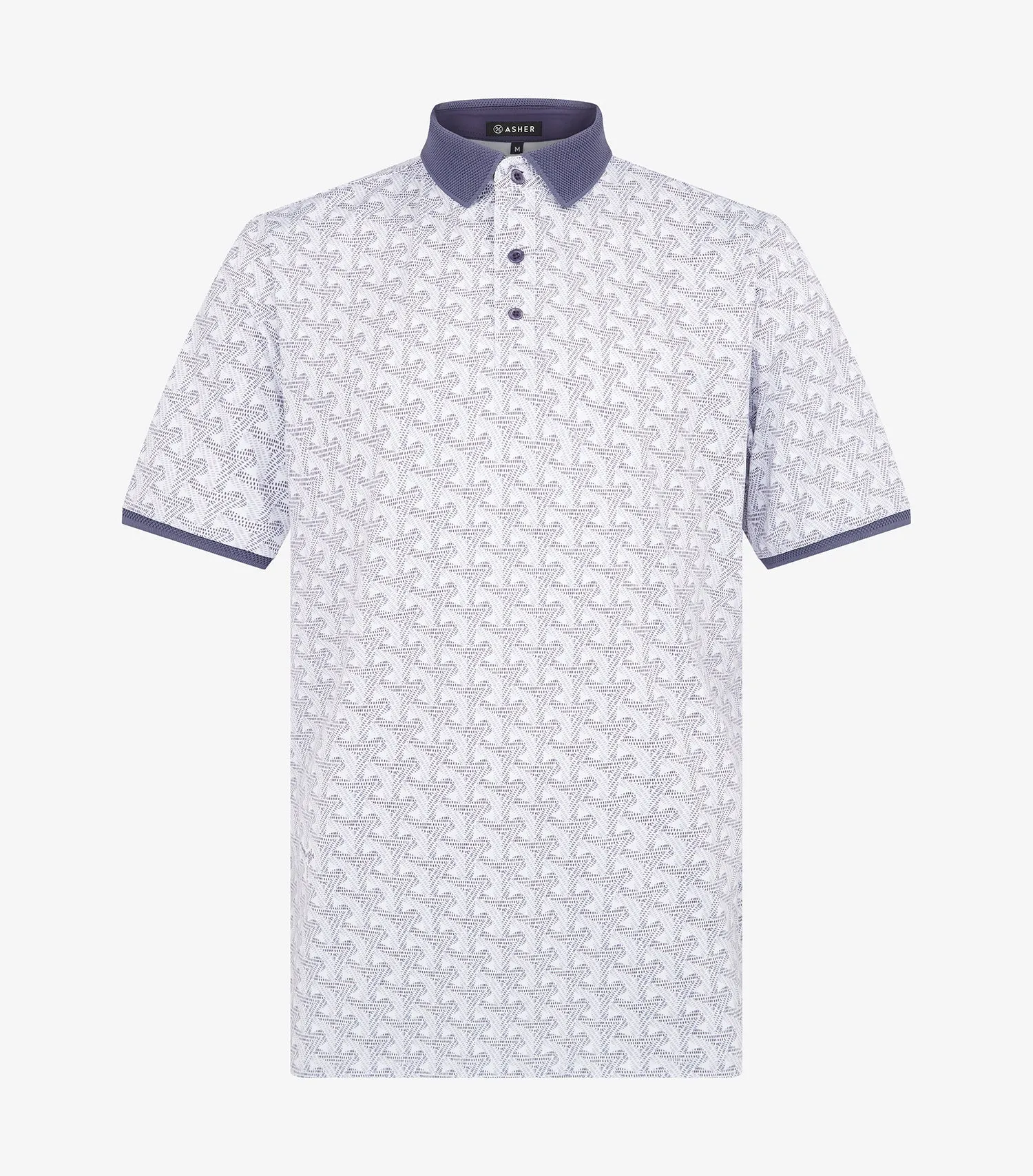 Smart Comfort Subtle ToneOnTone Stitching ASHER Dogleg Polo