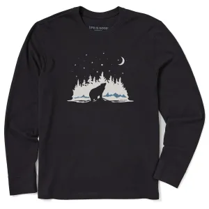 Comfortable and Chic Layer-Friendly Men's Stargazing Bear Long Sleeve Crusher Tee