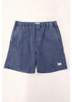 Tradie Short Navy Leather Look