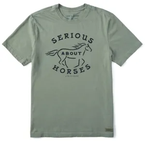 Eco Friendly Material Men's Serious About Horses Short Sleeve Crusher Tee