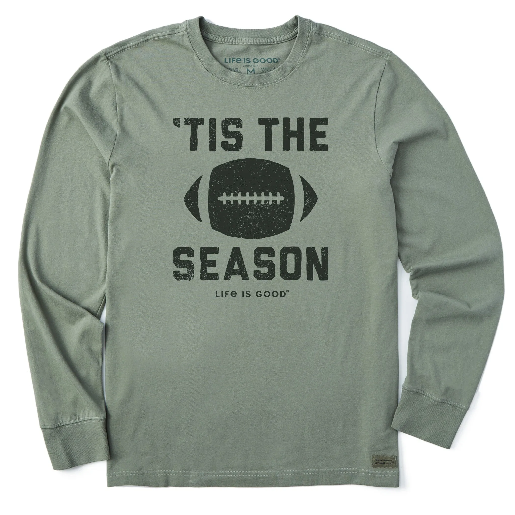 Men's Tis The Football Season Long Sleeve Crusher Tee Breathable Fit Wear