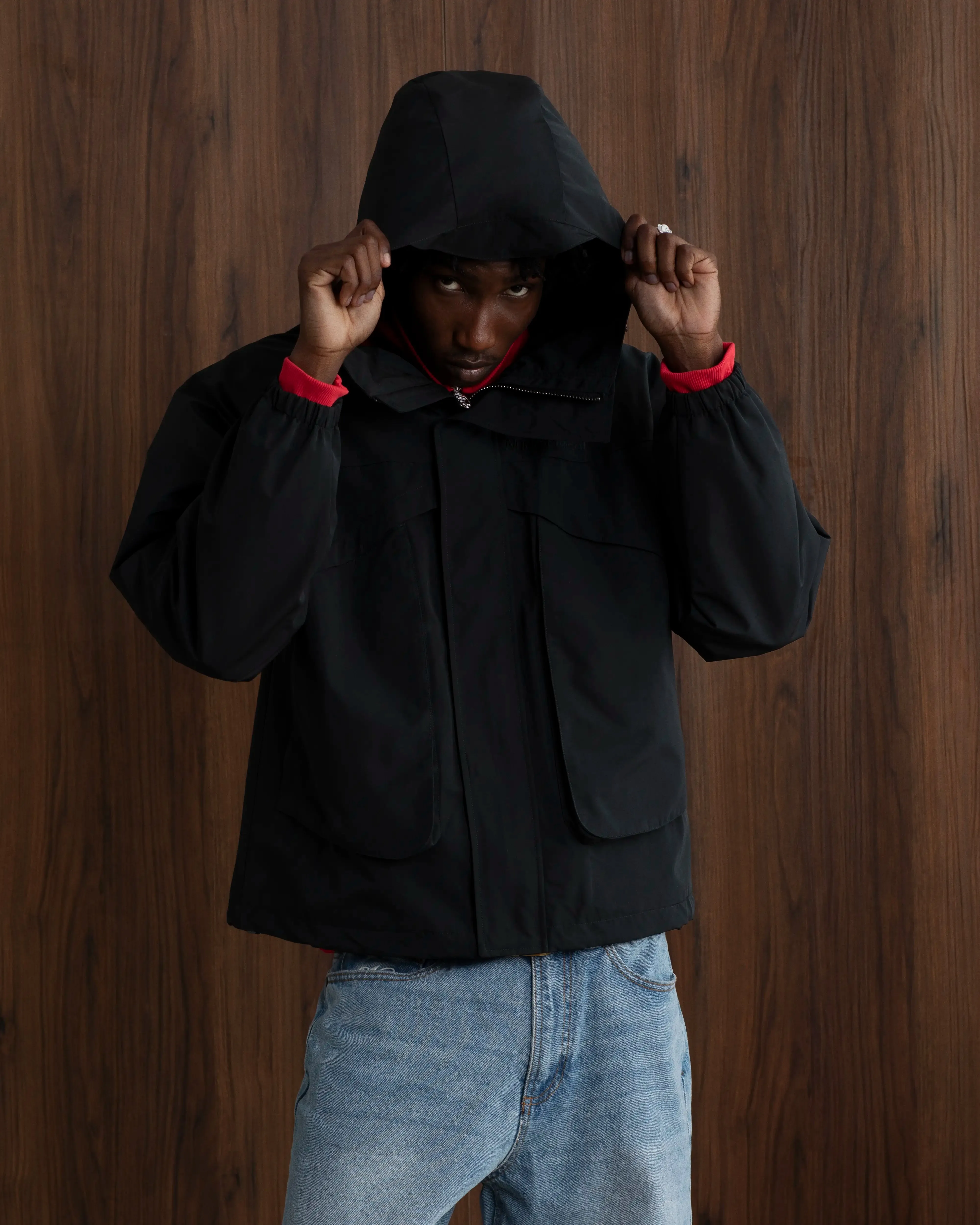 Button Fastenings Wind Resistant Milestones Windbreaker Jacket Ash