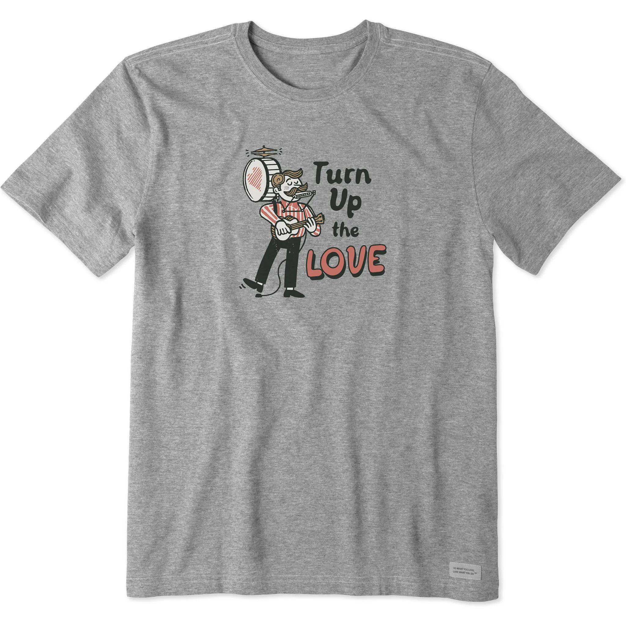 Men's Turn Up the Love One Man Band Short Sleeve Tee V neck elegance Comfortable Touch