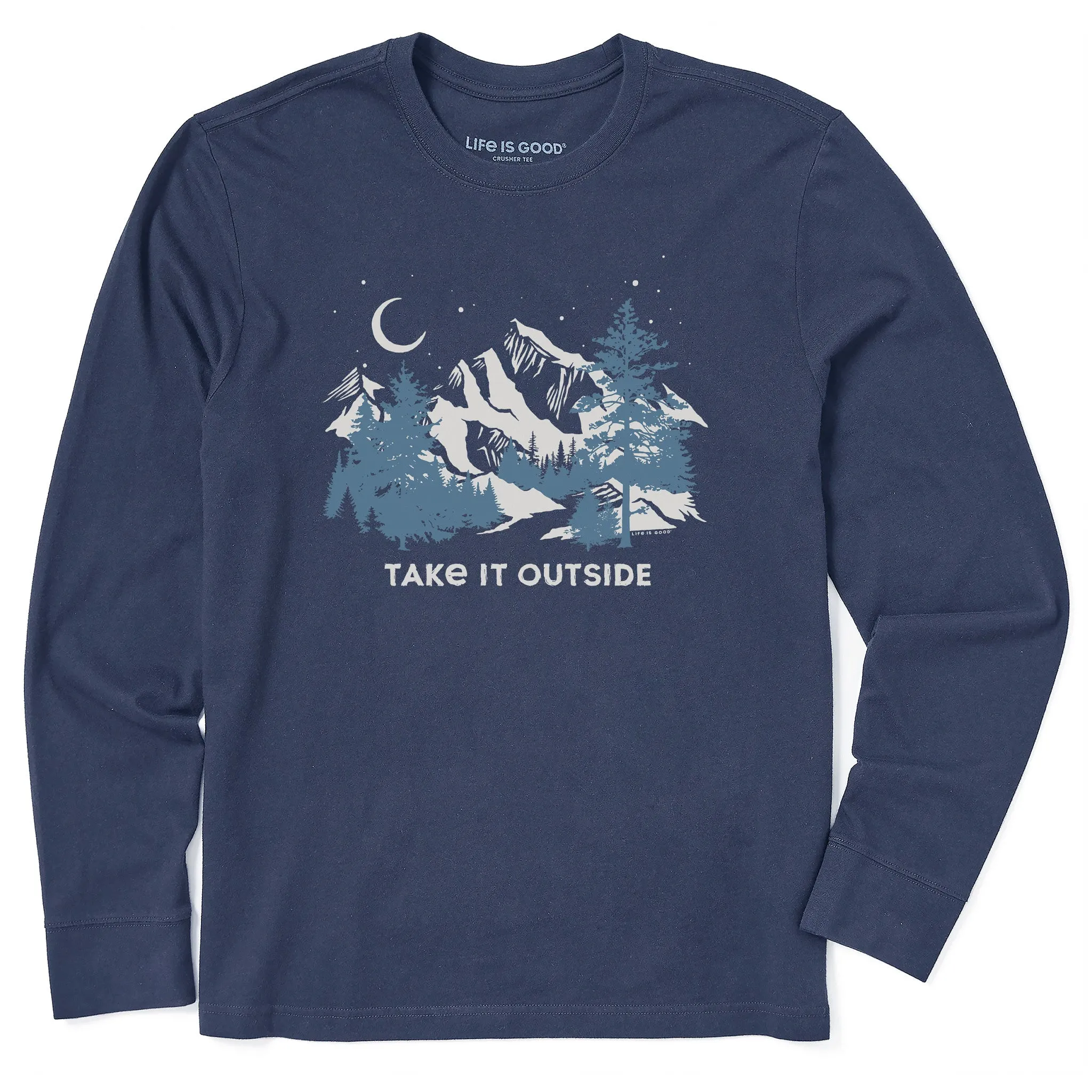 Men's Take It Outside Winter Moon Long Sleeve Crusher Tee anniversary