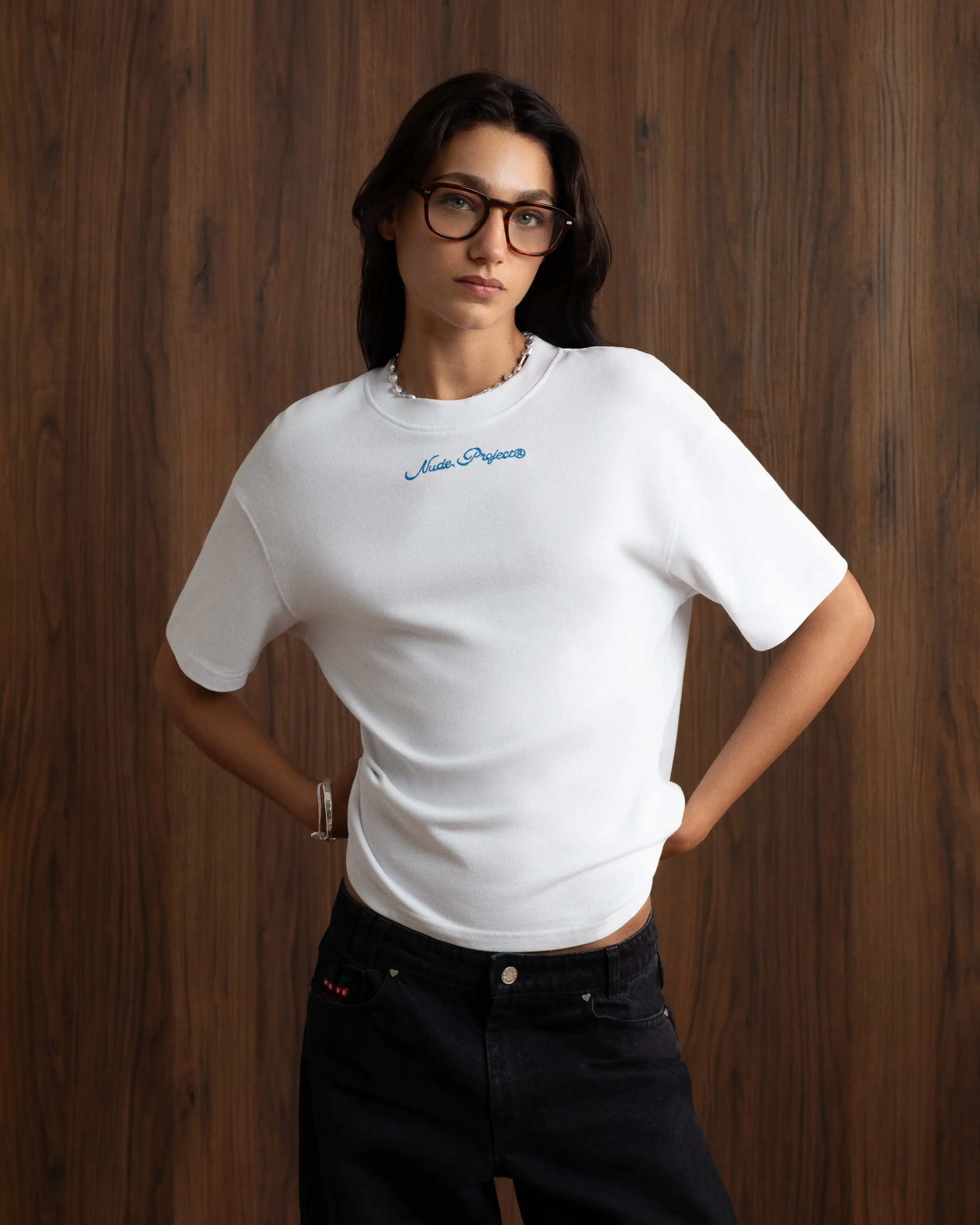 Effortless Wear Fit Seasonal top Peach Tee White