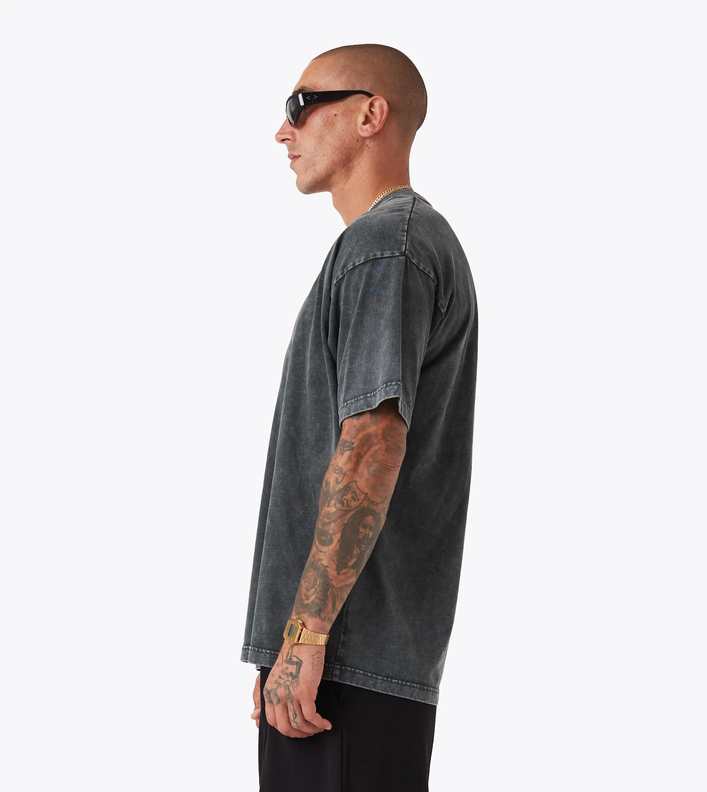 Wool combination Box Tee GD Forest
