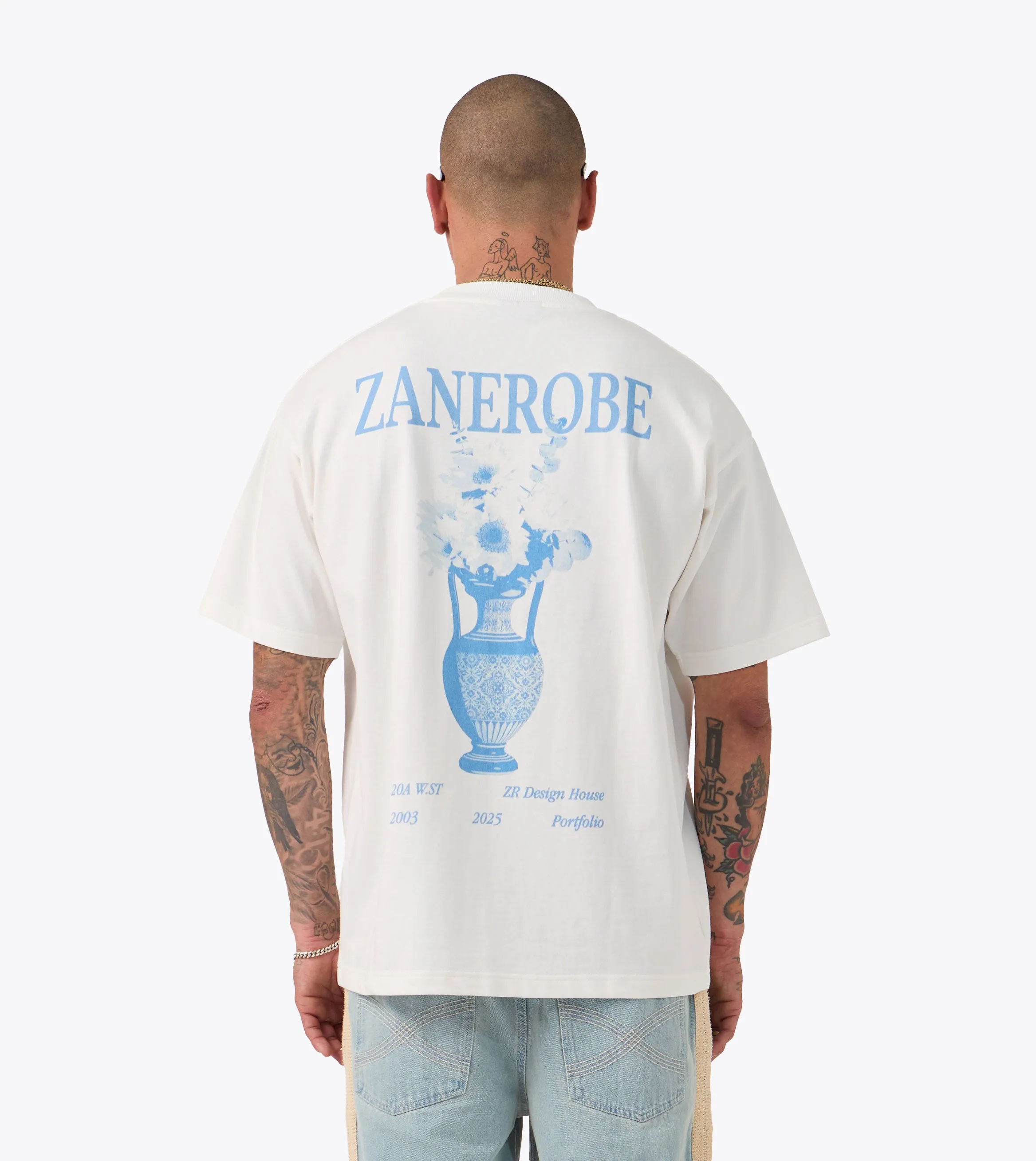 Sporty Comfort Practical Design Ceramic Box Tee Vintage White