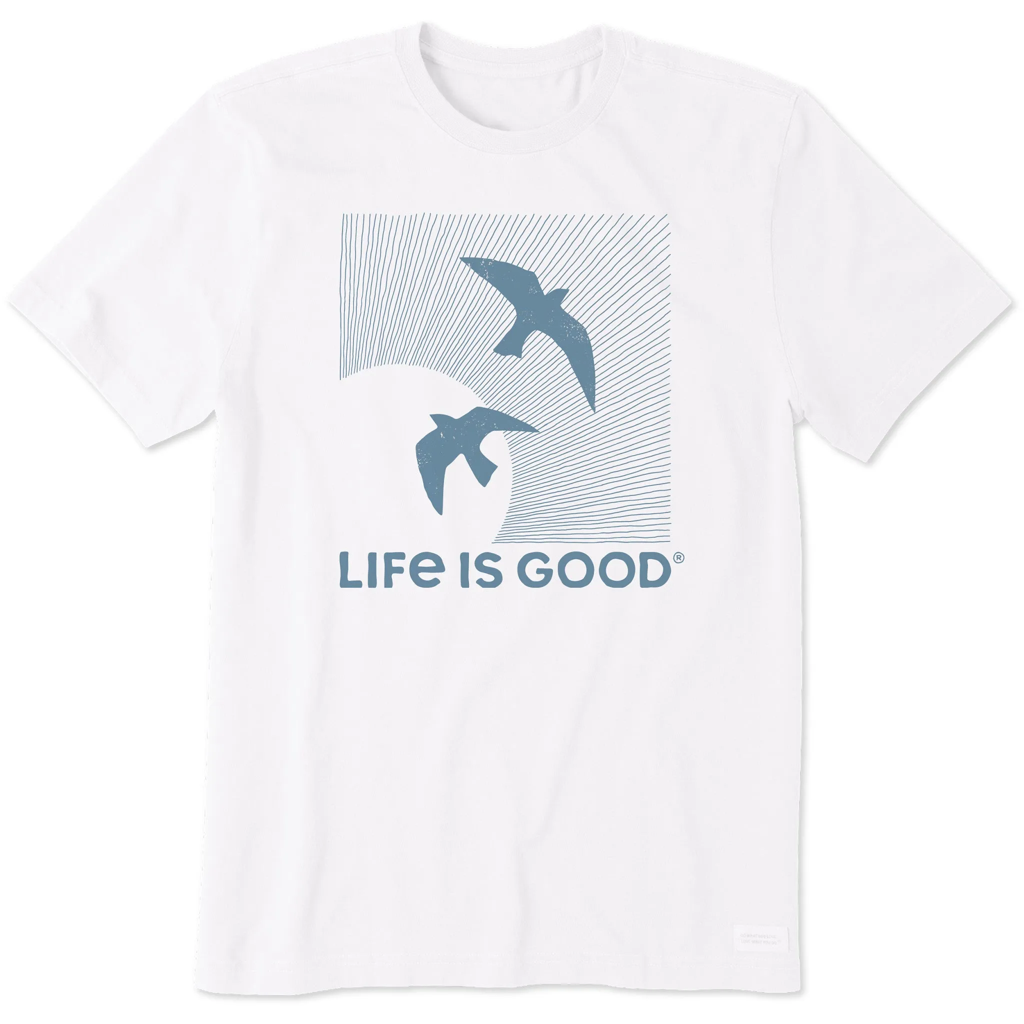 Men's Sunset Bird Dance Short Sleeve Tee NonRestrictive Cut MoistureControlFibers