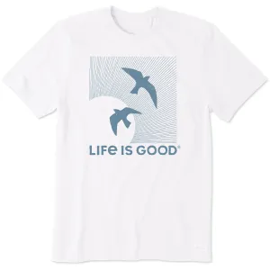 Men's Sunset Bird Dance Short Sleeve Tee NonRestrictive Cut MoistureControlFibers