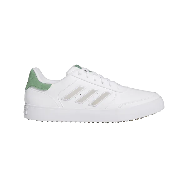 Adidas Retrocross 24 Spikeless Golf Shoes - Cloud White / Preloved Green Shine Silver