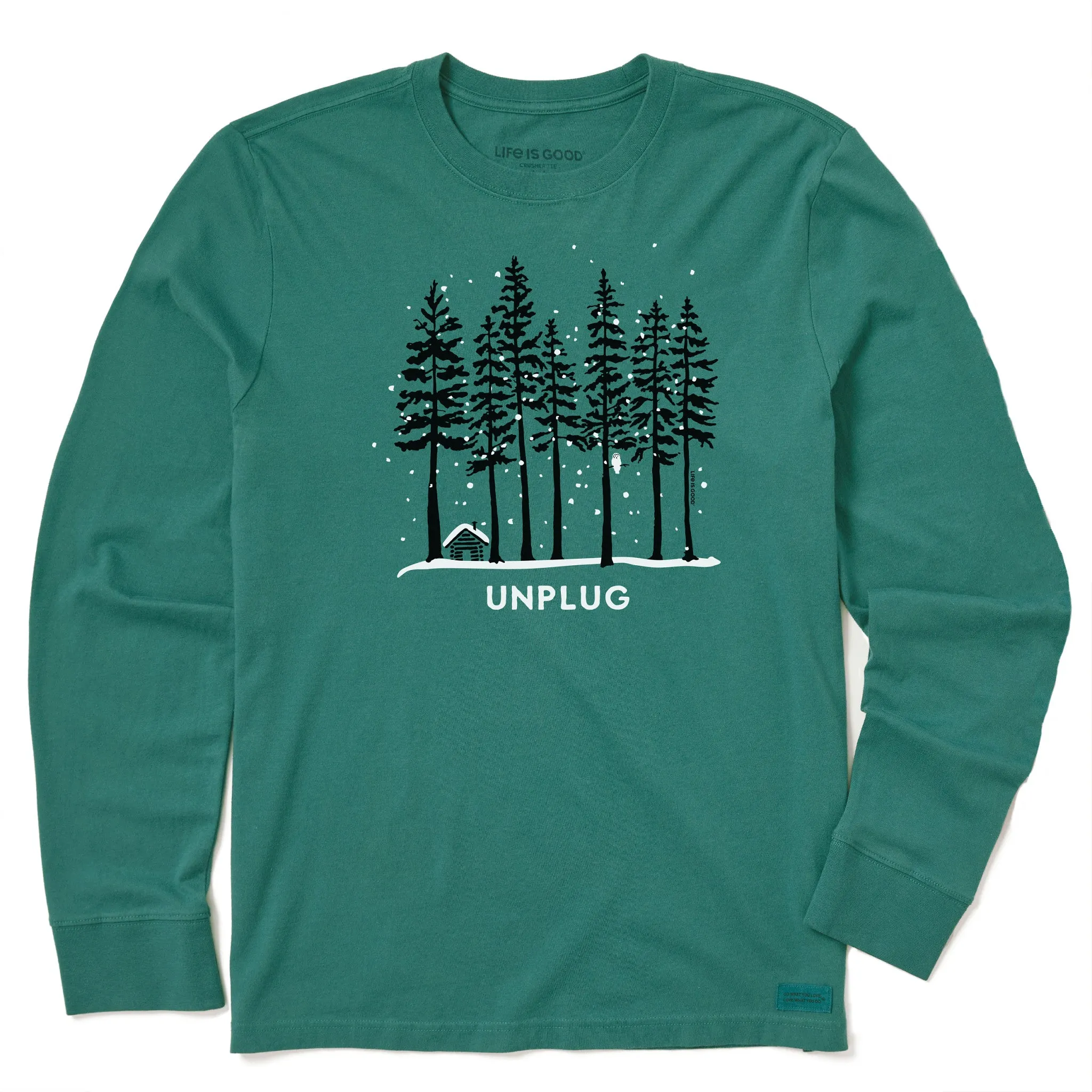 Men's Snowy Owl Tall Pines Unplug Long Sleeve Crusher Tee High Durability Weave