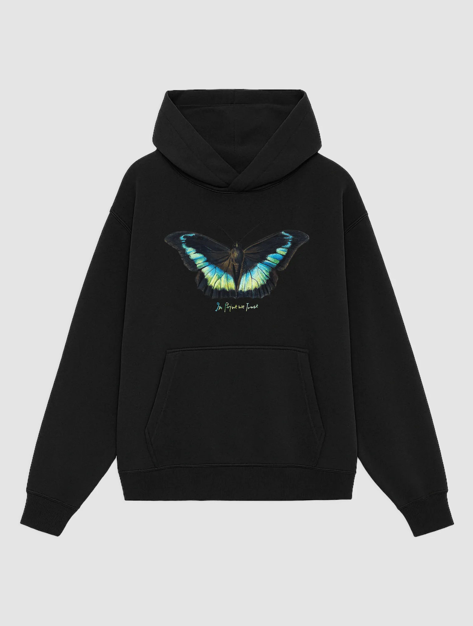 bead accents Brand Reputation butterfly black hoodie
