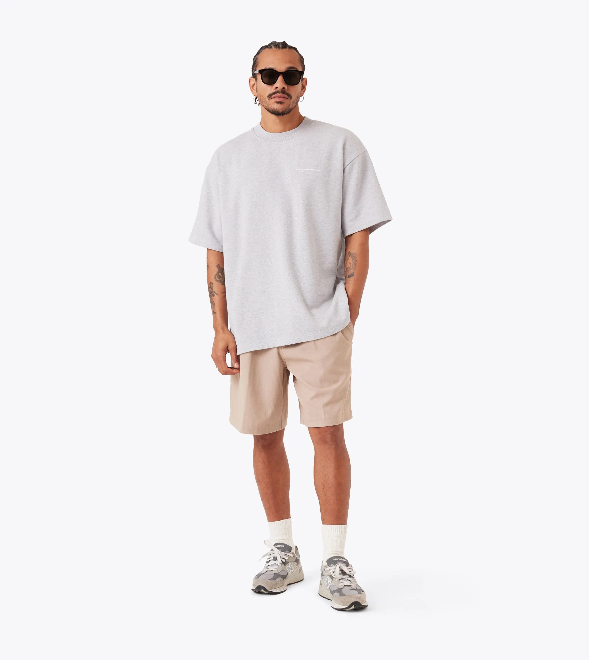 Rugger Fleece Tee Grey Marle Streetwear attitude Casual Design