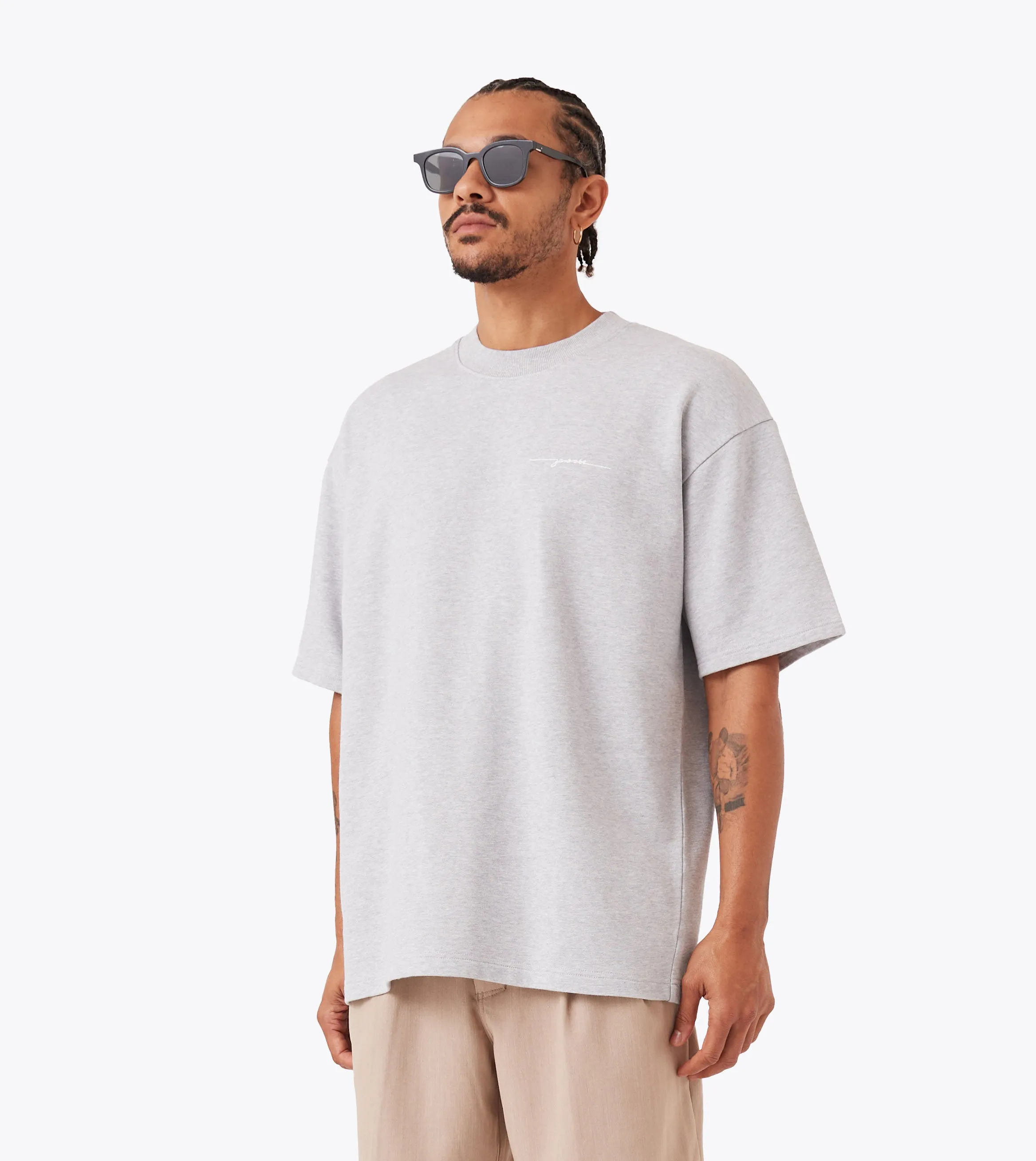 Stylish Comfort Breathable Mesh Panels Rugger Fleece Tee Grey Marle