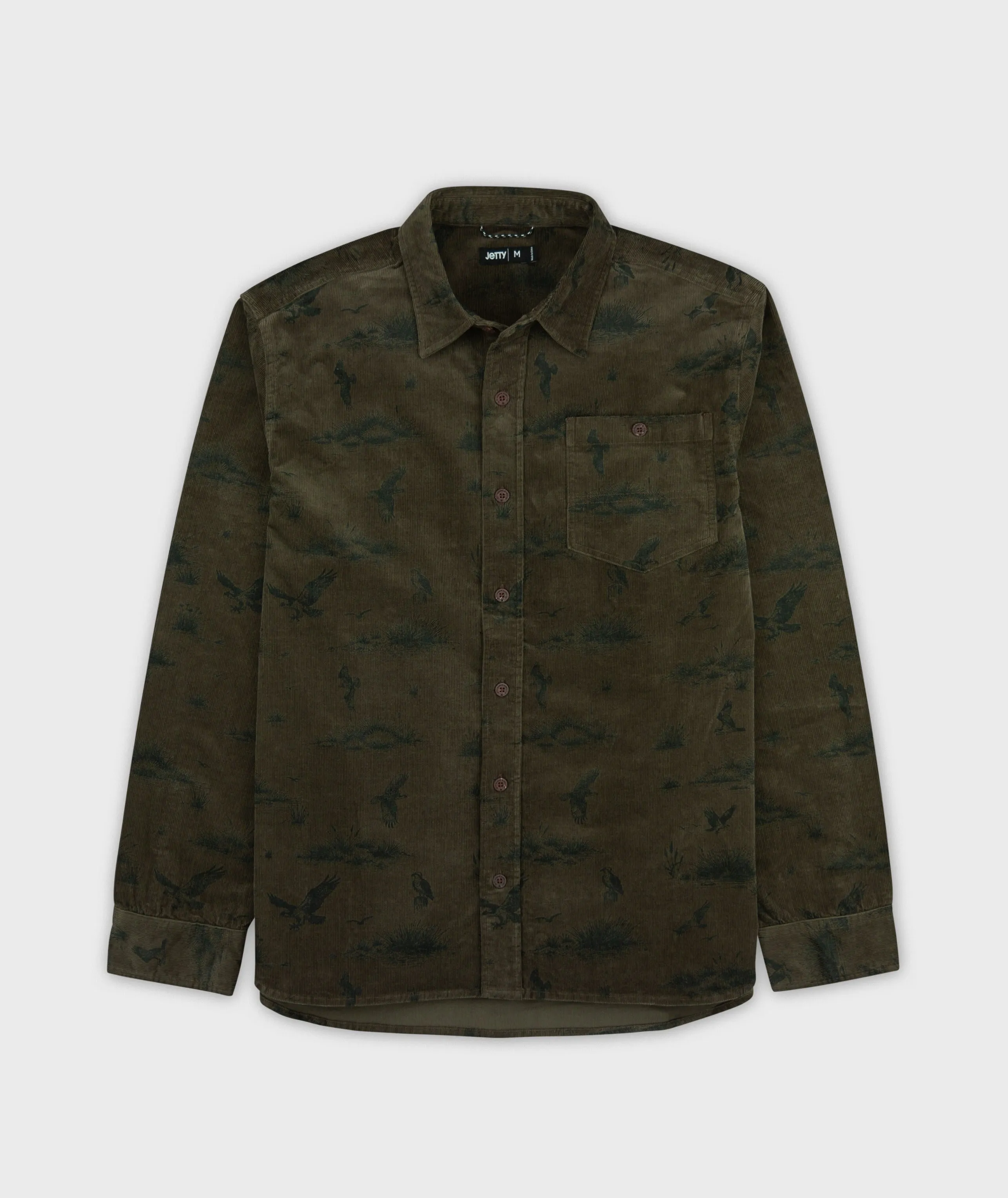 Shoals Corduroy Shirt - Olive MoistureWicking Bold Design