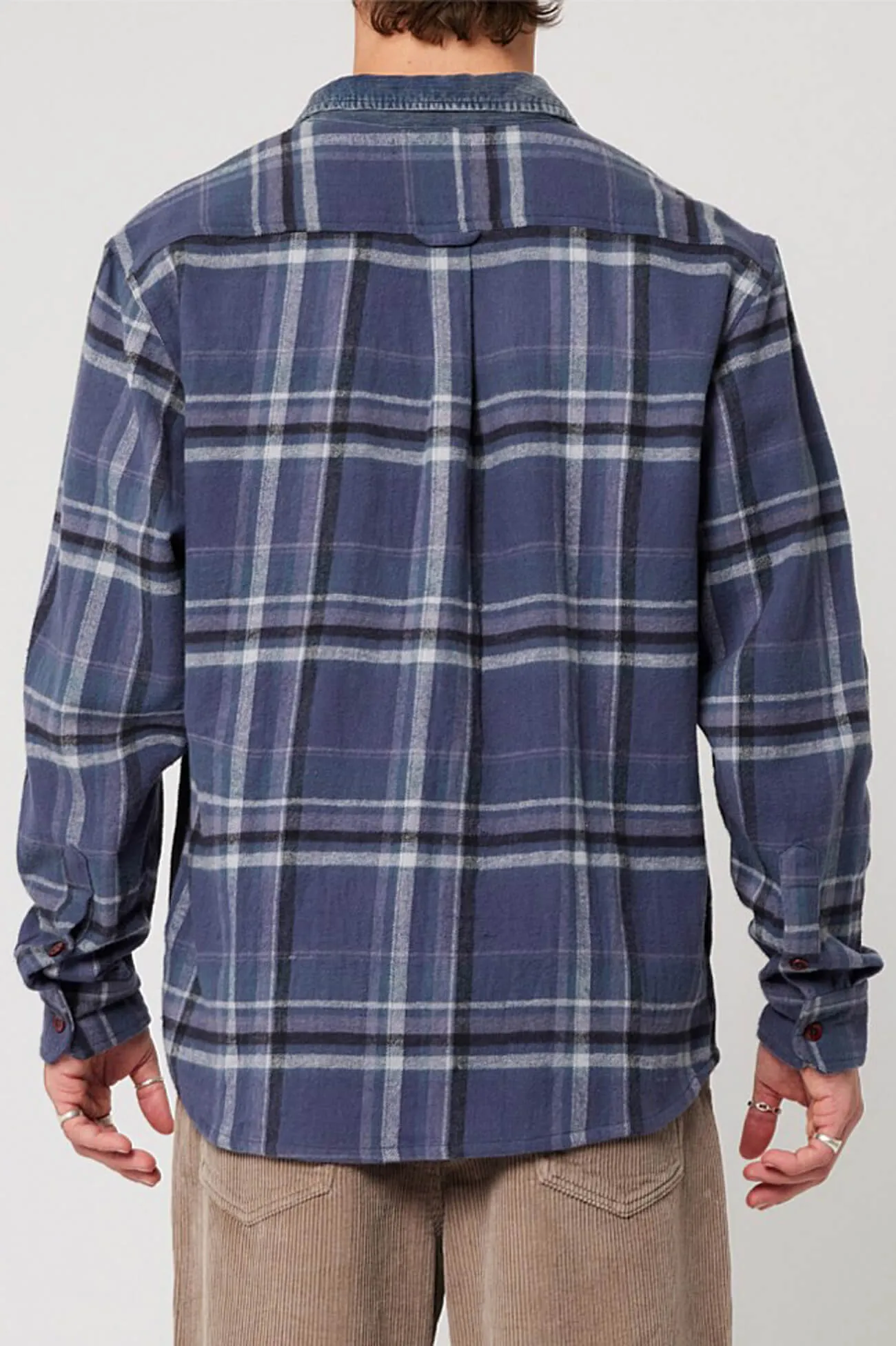 Trailer Check Shirt Navy Soft & Smooth Versatile Layering Piece