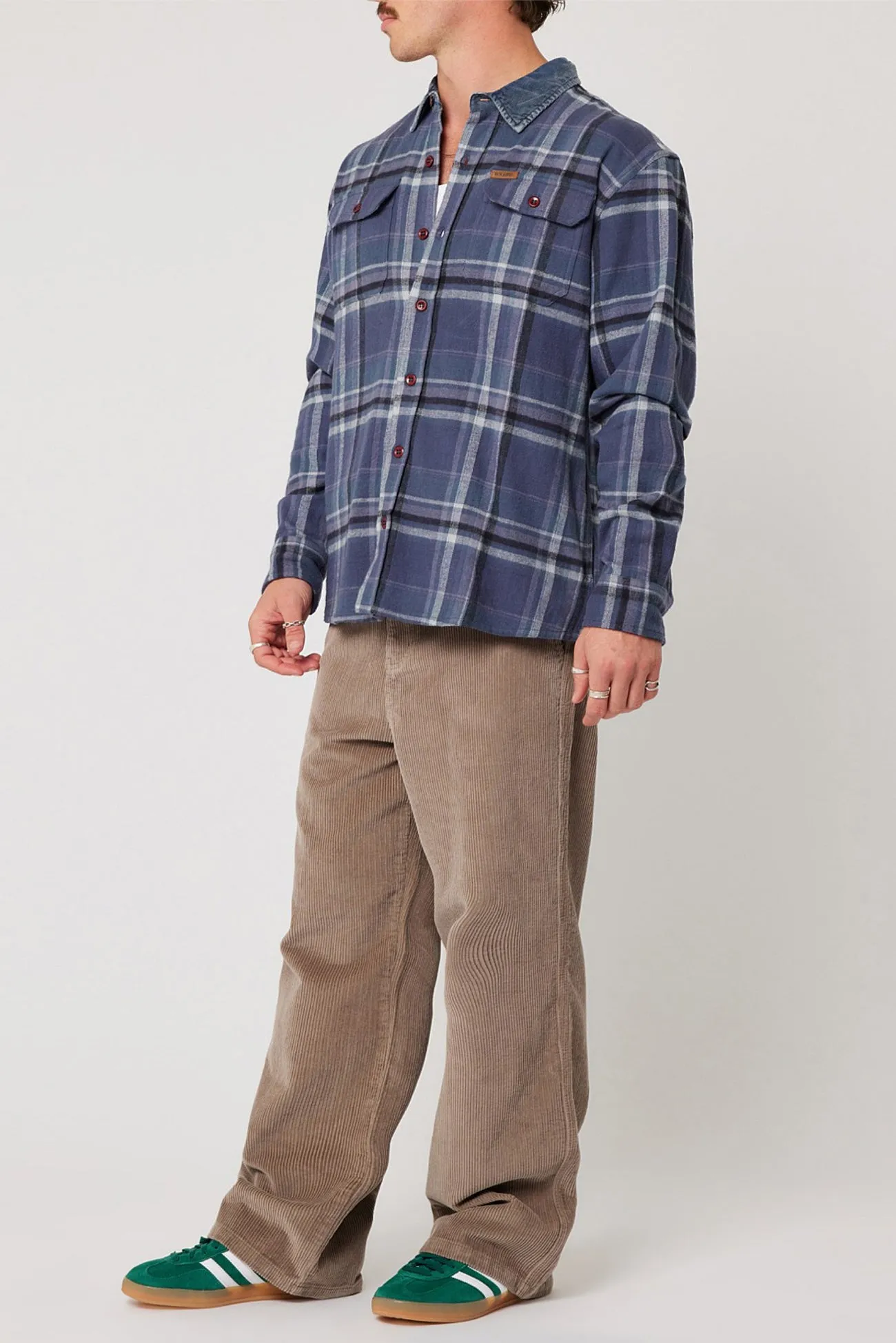 Trailer Check Shirt Navy Sporty Appeal Relaxed fit wear