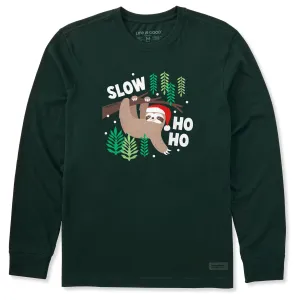 Men's Slow Ho Ho Sloth Long Sleeve Crusher Tee Slim Style