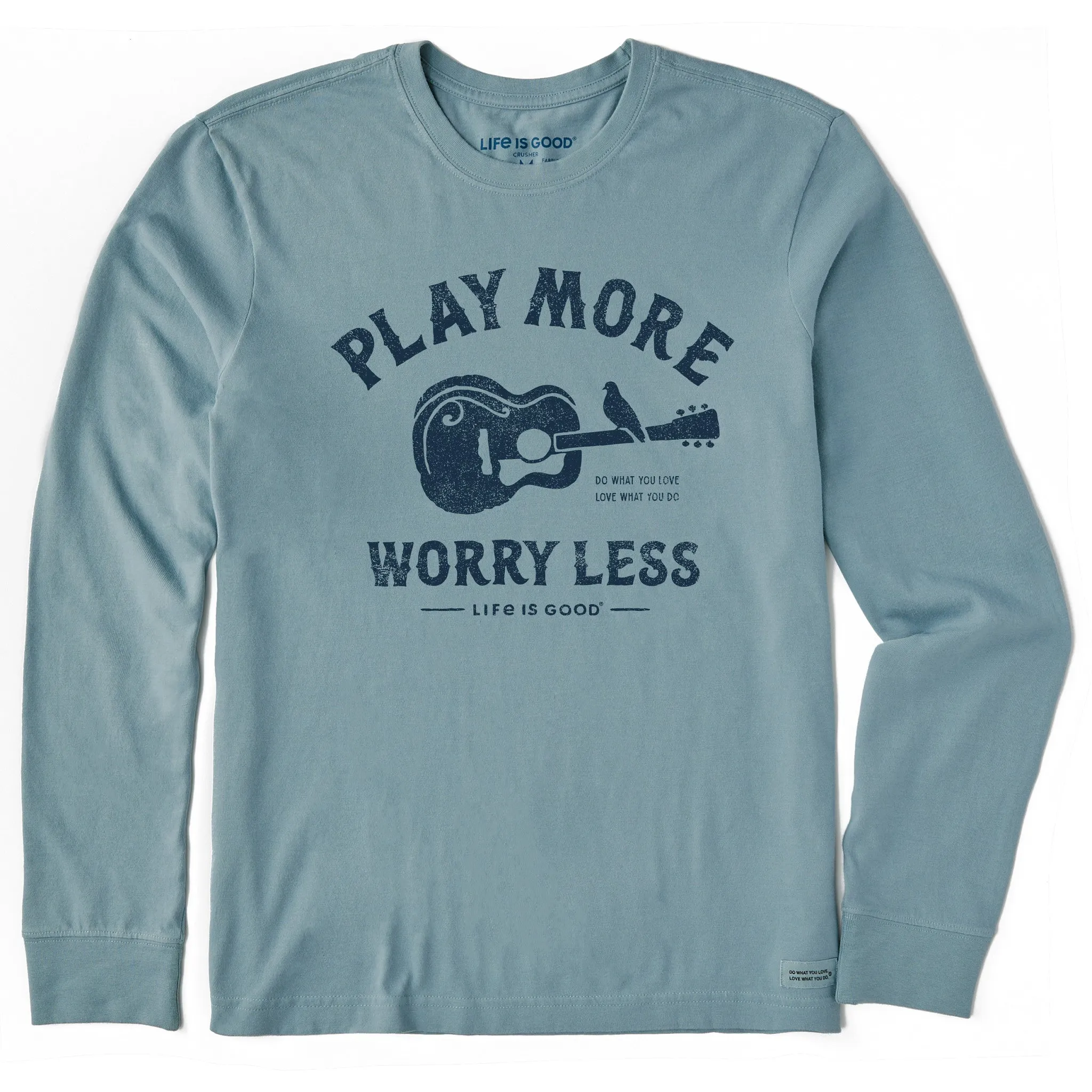 Men's Guitar Play More Long Sleeve Crusher Tee Sustainable