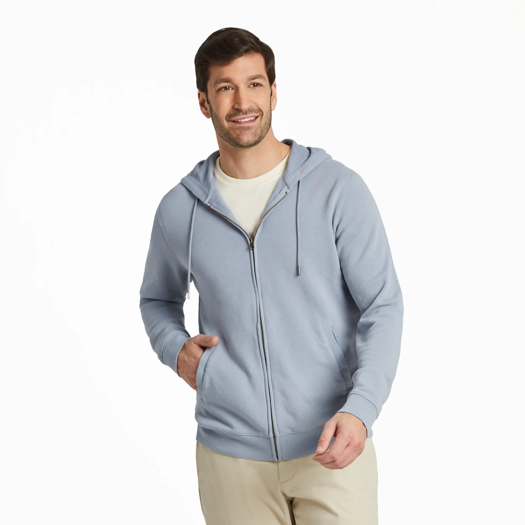 Men's Solid French Terry Zip Hoodie product office appropriateness