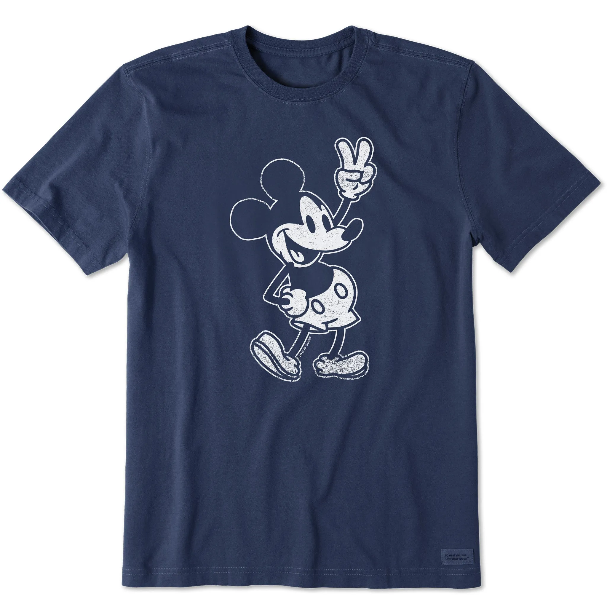 Men's Steamboat Willie Peace Short Sleeve Crusher Tee High Density Weave Reinforced Shoulder