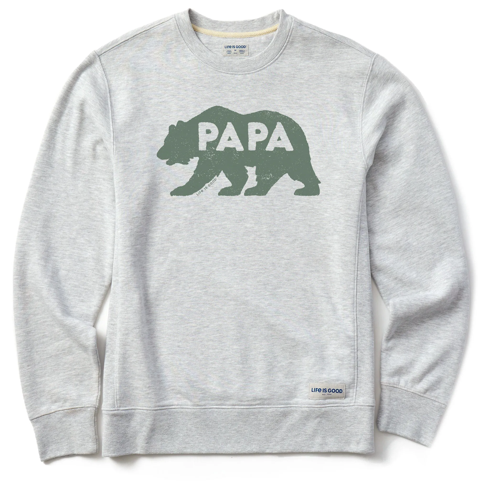 single layer Men's Papa Bear Solid Simply True Fleece Crew