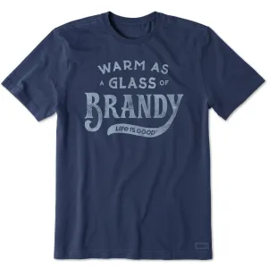 Men's Warm as a Glass of Brandy Short Sleeve Crusher-LITE Tee Fun Prints High Quality Printing