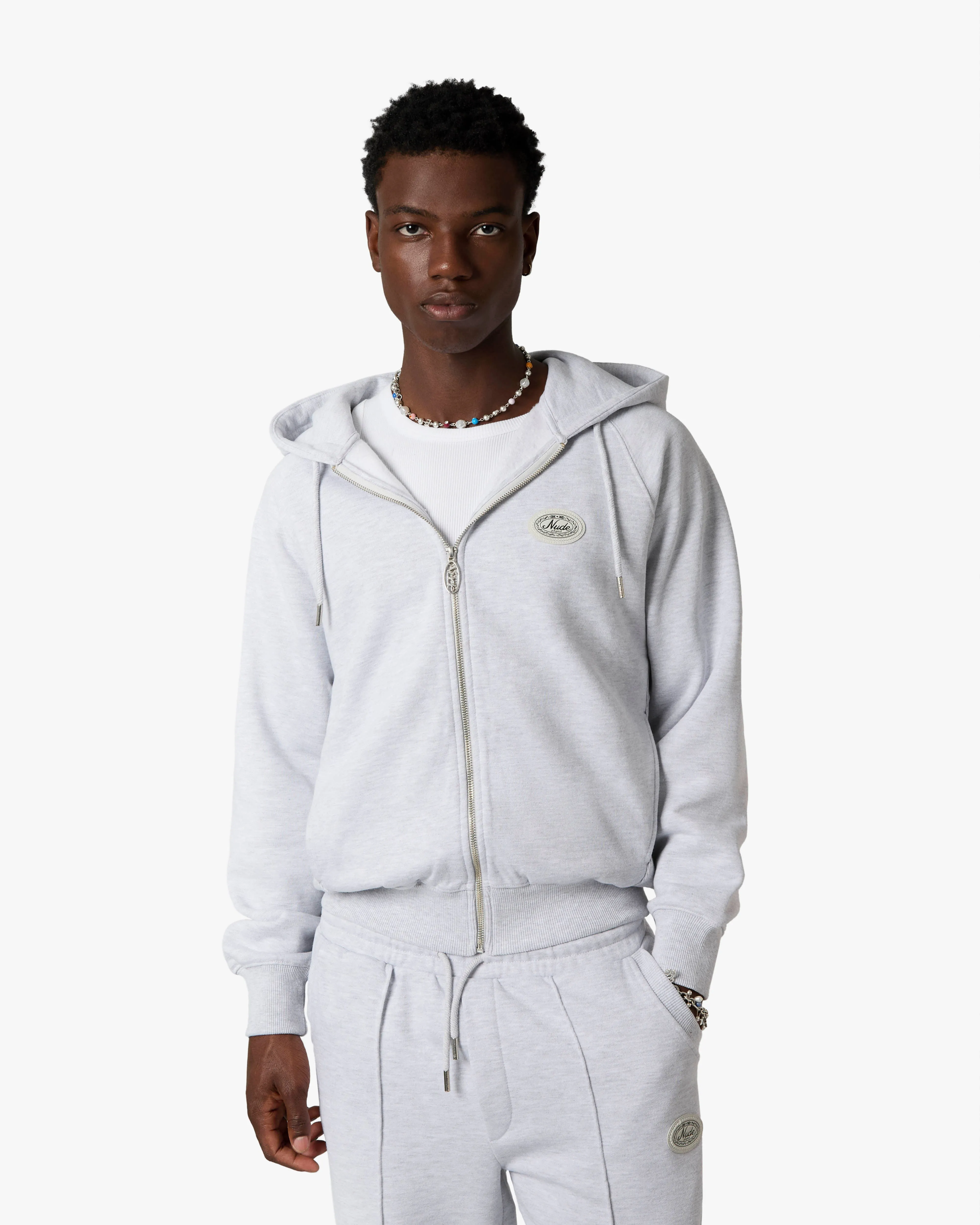 Essentials Zip-Up Hoodie Grey Melange One-of-a-kind