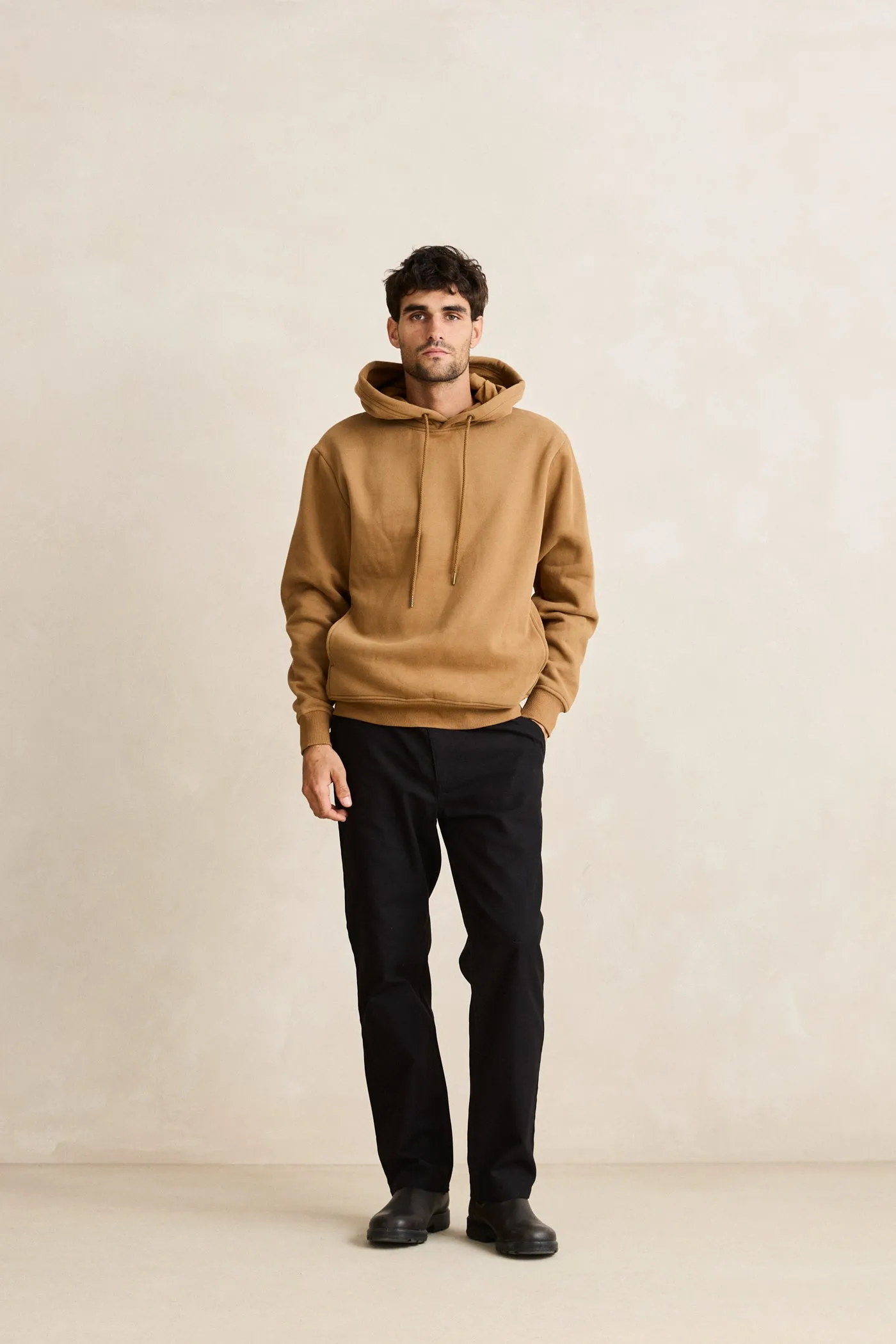 Classic Fleece Hood Ochre Cozy Everyday Timeless Hoodie