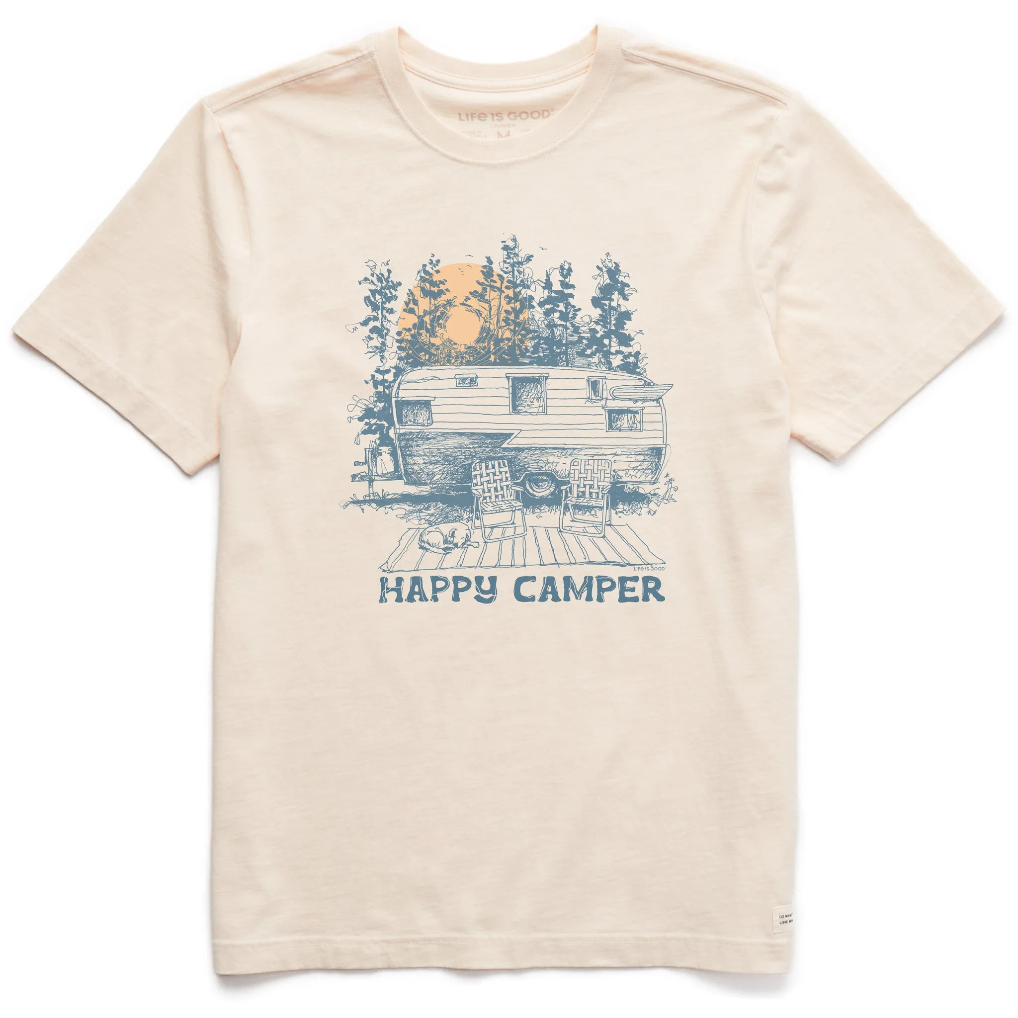 Men's Happy Camper Forest Short Sleeve Crusher Tee Cool Design